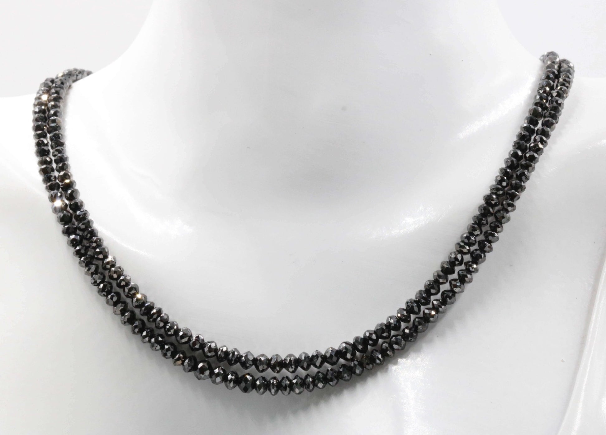 Natural Black Diamond Strand (20+cts) - Taj Mahal Gems