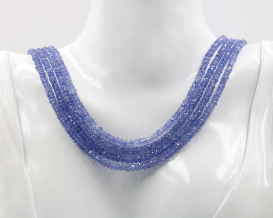 Natural Blue Tanzanite Beads Strand - Taj Mahal Gems