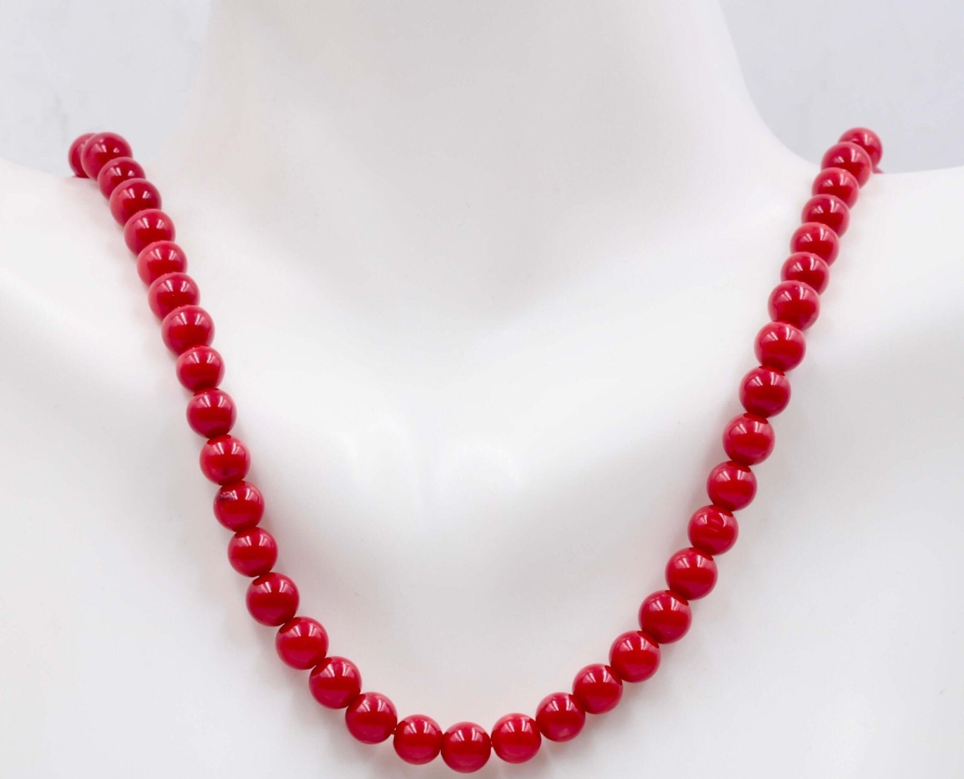 Natural Coral necklace showcasing high-quality organic coral gemstones for good luck and fortune.