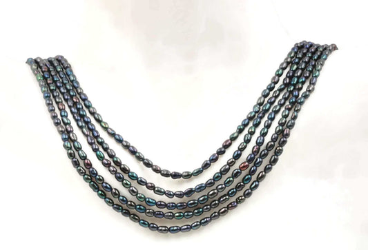 Natural Cultured Black Freshwater Pearl Beads Strand - Taj Mahal Gems