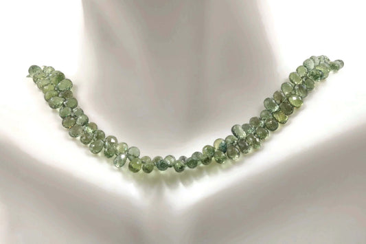 Natural Green Sapphire Beads Strand - Taj Mahal Gems