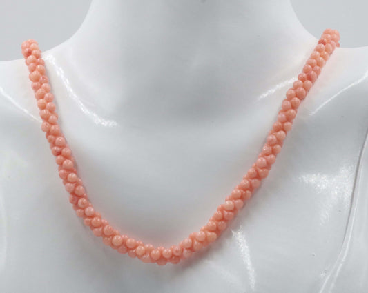 Natural Italian Pink Coral Bead Necklace - Taj Mahal Gems