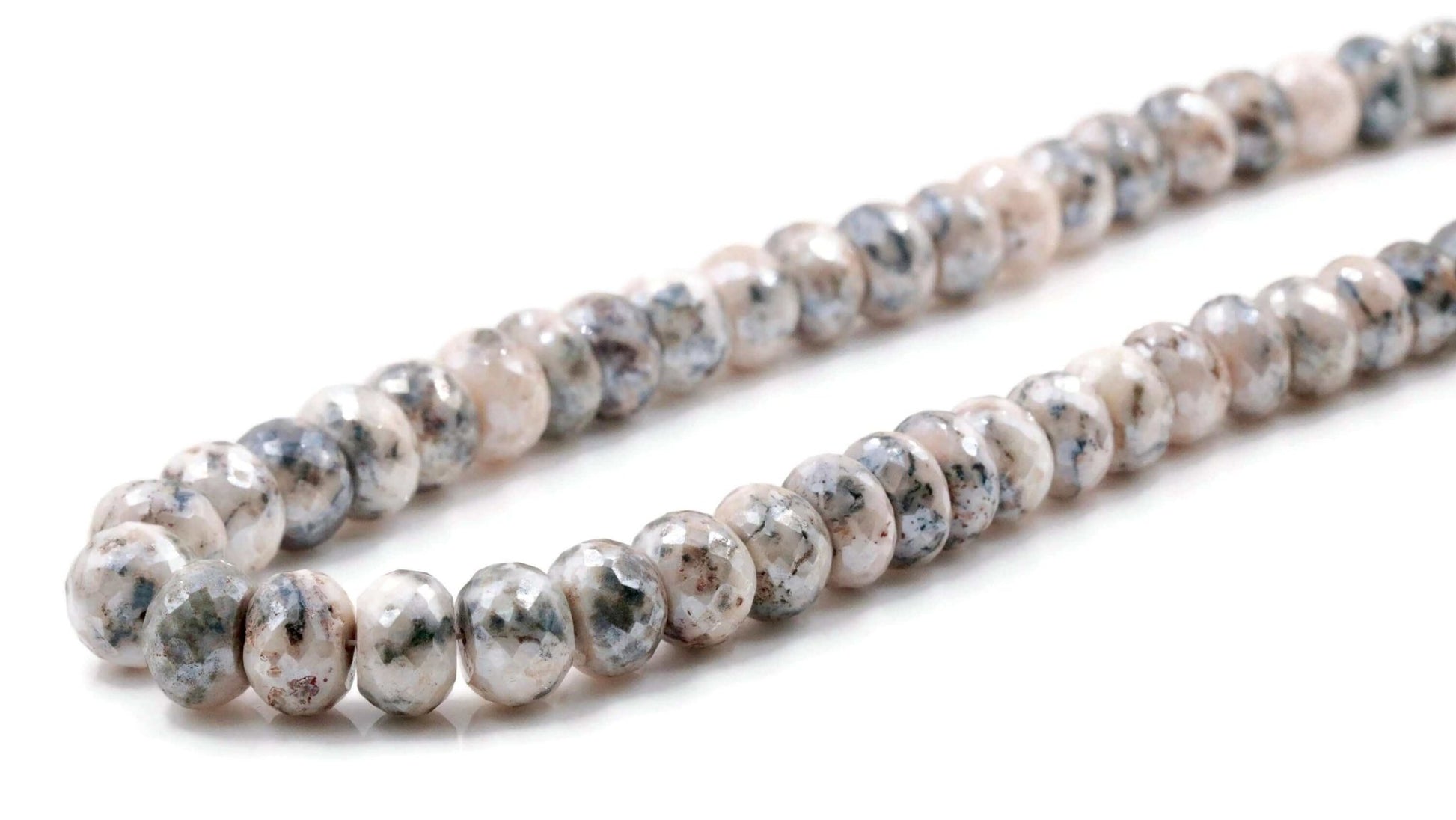 Natural Moss Agate Beads Strand - Taj Mahal Gems