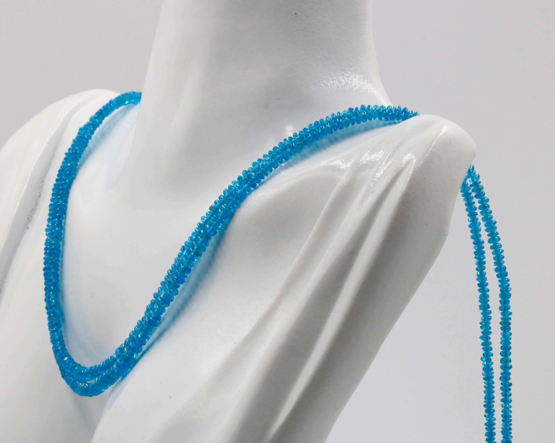 Natural Neon Apatite Bead Strands - Taj Mahal Gems