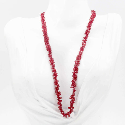 Natural Ruby Beaded Necklace - Taj Mahal Gems