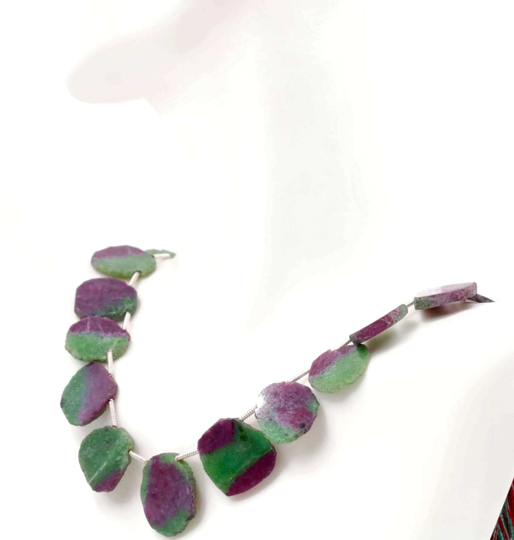 Natural Ruby Zoisite Beads Strand - Taj Mahal Gems
