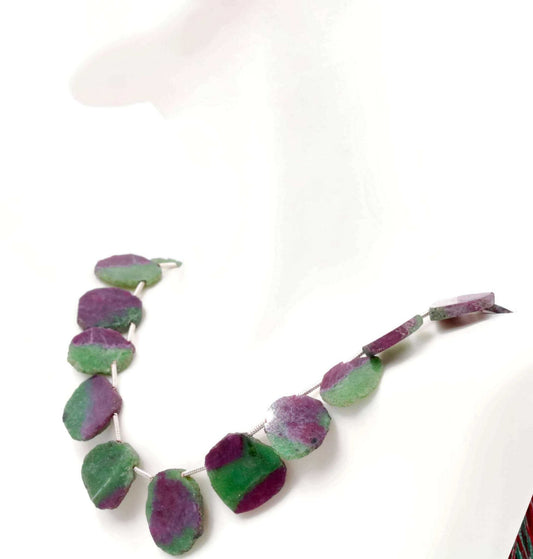 Natural Ruby Zoisite Beads Strand - Taj Mahal Gems