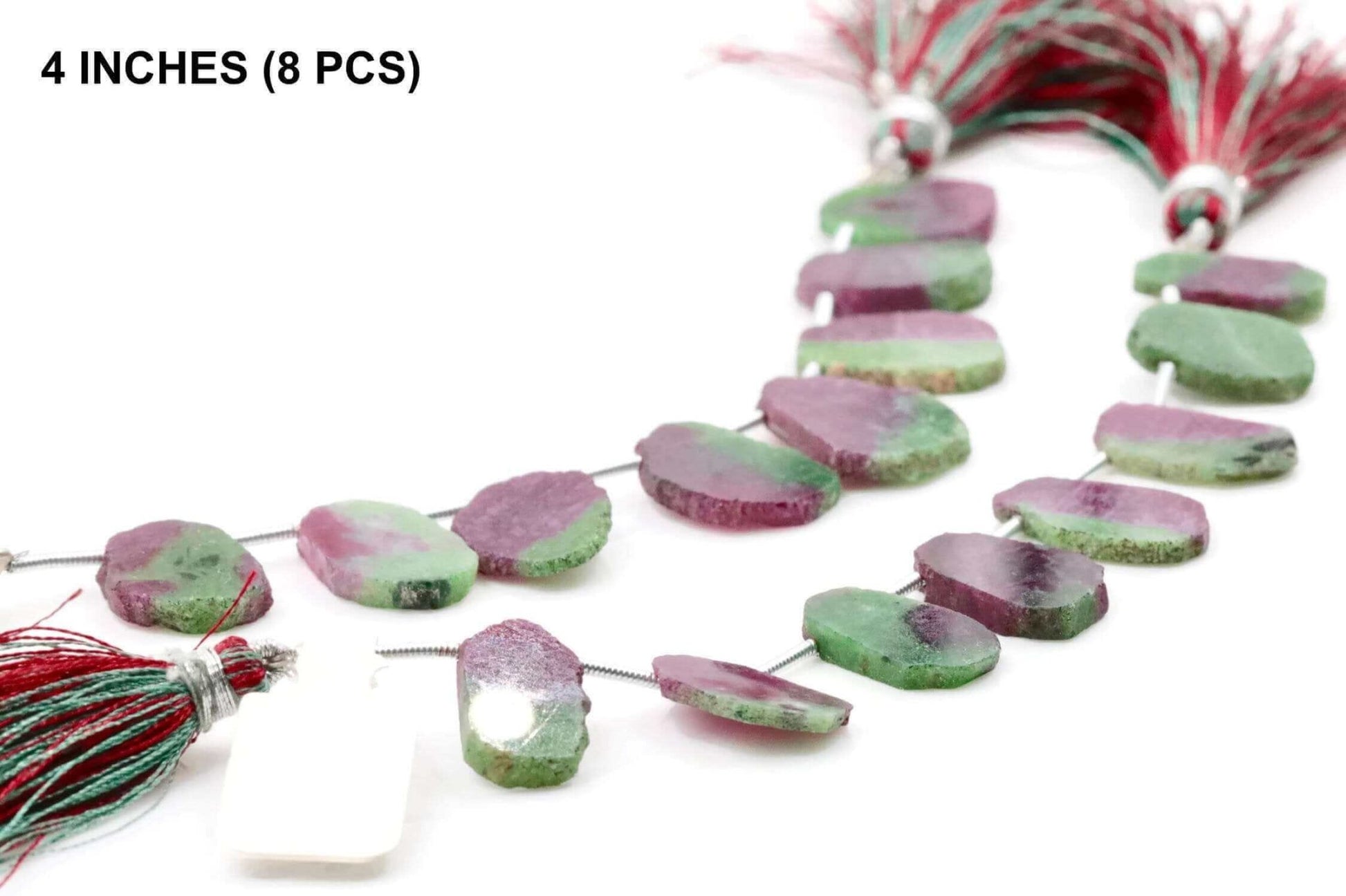 Natural Ruby Zoisite Beads Strand - Taj Mahal Gems