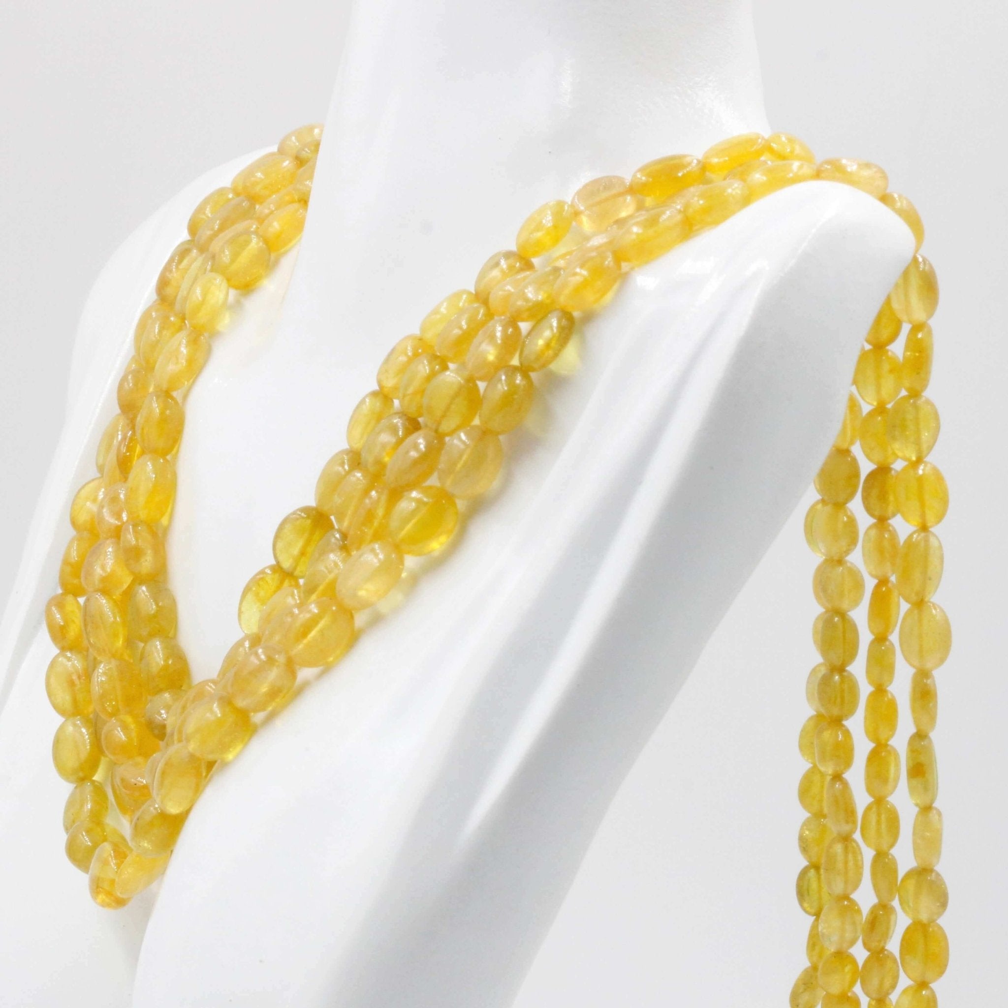 Natural Yellow Sapphire Beaded Necklace - Taj Mahal Gems
