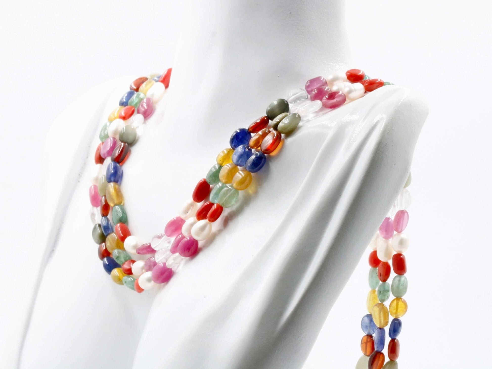 Navrathna Beaded Strand - Taj Mahal Gems