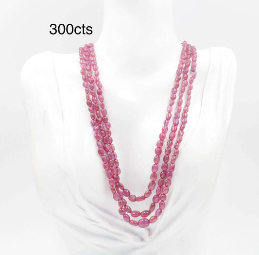Pink Sapphire Beaded Necklace - Taj Mahal Gems