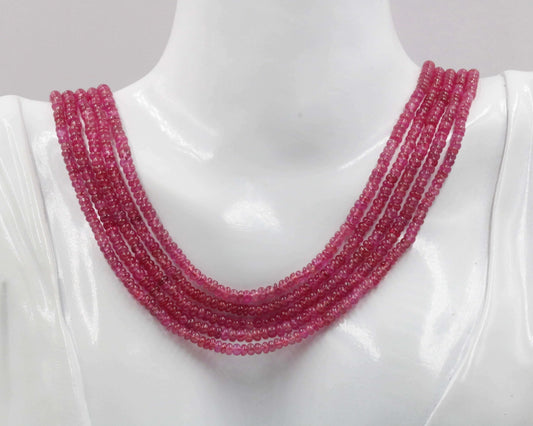 Pink Sapphire Beads Strand - Taj Mahal Gems